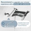 BRIGHT SHOWERS Dual Shower Head Combo Set, Handheld Showerhead Rainfall Shower Head Combo with Black Face, Chrome