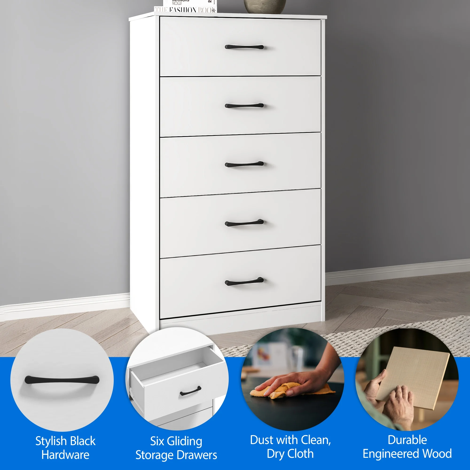 mainstays dresser Mainstays Classic 5 Drawer Dresser, Multiple Colors – dorel-reviews