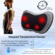 Papillon Shiatsu Back and Neck Massager with Heat, Deep Tissue Kneading, Electric Massage Pillow