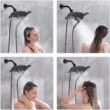 BRIGHT SHOWERS Four Spray Settings Shower Head Set Oil Rubbed Bronze and Black Finishing with 60" Long Stainless Steel Shower Hose