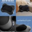 Zyllion Shiatsu Back and Neck Massager with Heat - 3D Kneading Deep Tissue Electric Massage Pillow - Black (ZMA-13)