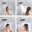 BRIGHT SHOWERS Dual Shower Head Combo Set, Handheld Showerhead Rainfall Shower Head Combo with Black Face, Chrome