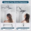 BRIGHT SHOWERS Dual Shower Head Combo Set, Handheld Showerhead Rainfall Shower Head Combo with Black Face, Chrome