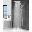Dual Handheld Shower Head Combo, 2-in-1 Rain Shower Heads System 8 Inch Rainfall Shower Head, Chrome