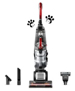 EUREKA Pet Upright Vacuum Cleaner for Home, Bagless Upright Vacuum Cleaner Swivel Steering, Red