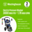 Westinghouse WPX3000e 3000 PSI 1.76-GPM Cold Water Electric Pressure Washer with 5 Spray Tips