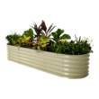 Vego Garden 48-Inches W x 96-Inches L x 17-Inches H Pearl White Metal Raised Garden Bed