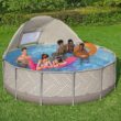 Bestway 13-Feet x 13-Feet x 42-Inches Steel wall panels Round Above-Ground Pool with Filter Pump with Pool Cover with Ladder