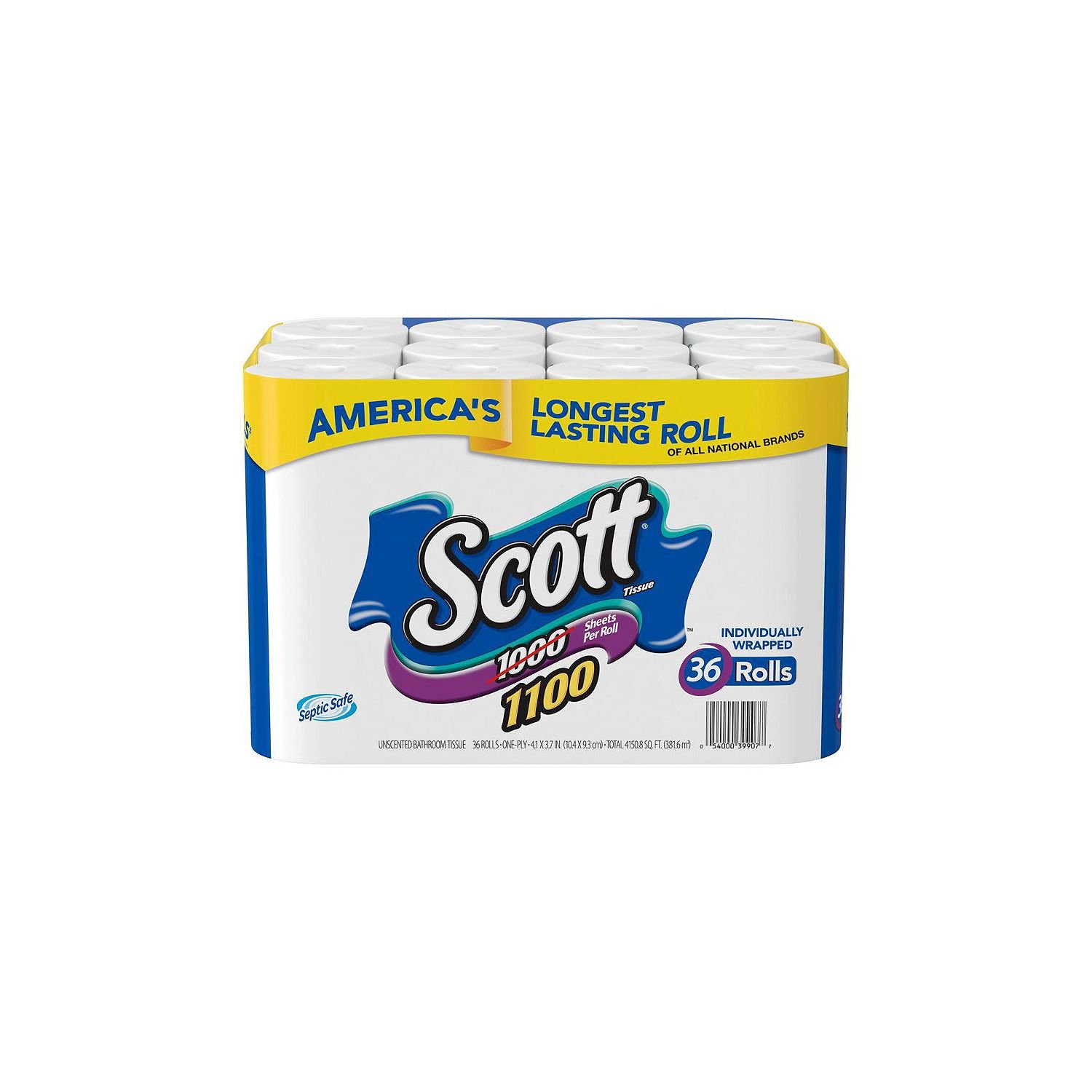 Scott Bath Tissue, 1, 100 Sheetsper Roll, 36 Count | BigEasyMart.com