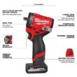 Milwaukee M12 FUEL 12V Lithium-Ion Brushless Cordless Stubby 3/8 in. Impact Wrench (Tool-Only) 2562-20