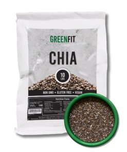 Greenfit Premium Bulk Chia Seeds (10Lbs Bag), A+ Grade Chia, Nutrient-Packed Superfood, Non-GMO. Gluten-Free Chia Seeds Bulk, Vegan