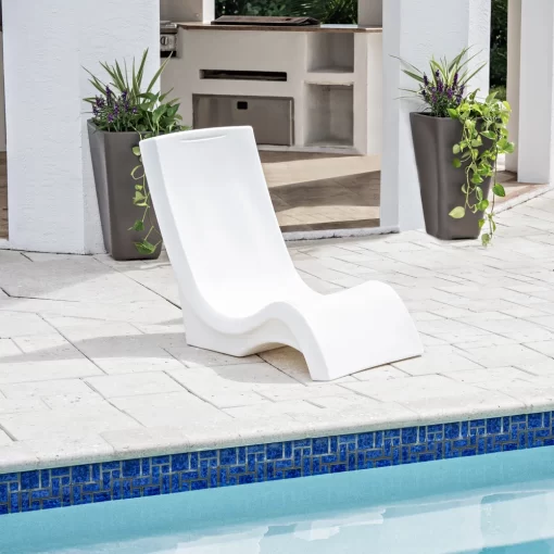 Step2 White Vero In-Water Pool Chair and Patio Lounger