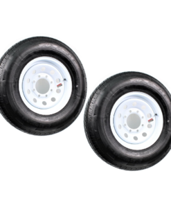 eCustomrim 2-Pack Radial Trailer Tire On Rim ST205/75R14 Load Range D 14" 5 Lug Spoke Wheel White - 6 Year Warranty w/Free Roadside