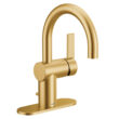 Brushed Gold Cia Single Hole Bathroom Faucet, Modern One Handle Bathroom Sink Faucet with Drain Assembly (Part number: 6221BG)