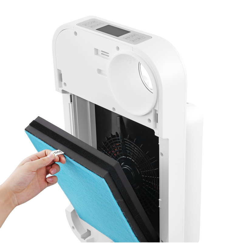 OVAL AIR 3-Stage H13 True HEPA 5-in-1 Air Purifier reduces Allergies, Asthma, Pets, Odor, Smoke, White