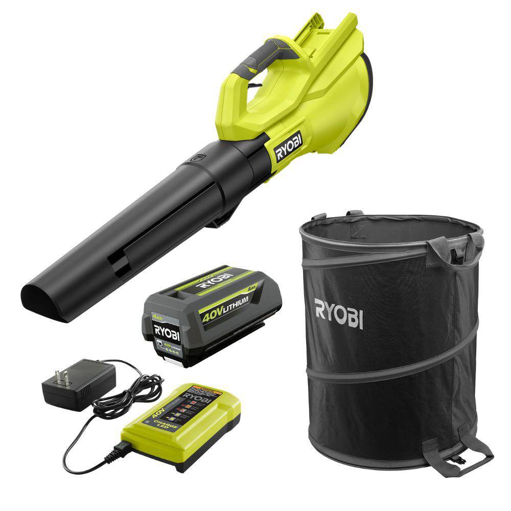Home Depot Ryobi Battery Blower 40v RYOBI 40V HP Brushless 100 MPH
