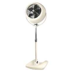 Vornado VFAN Sr. Pedestal Vintage Fan Retro Metal Standing Air Circulator for Cooling & Décor 3 Speeds, Adjustable Tilt Vintage White
