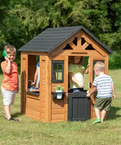 Backyard Discovery Sweetwater Indoor/Outdoor Cedar Playhouse with Kitchen, Cedar Stain