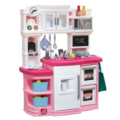 Step2 Great Gourmet Toddler Pretend Play Kitchen Set, Pink/ White