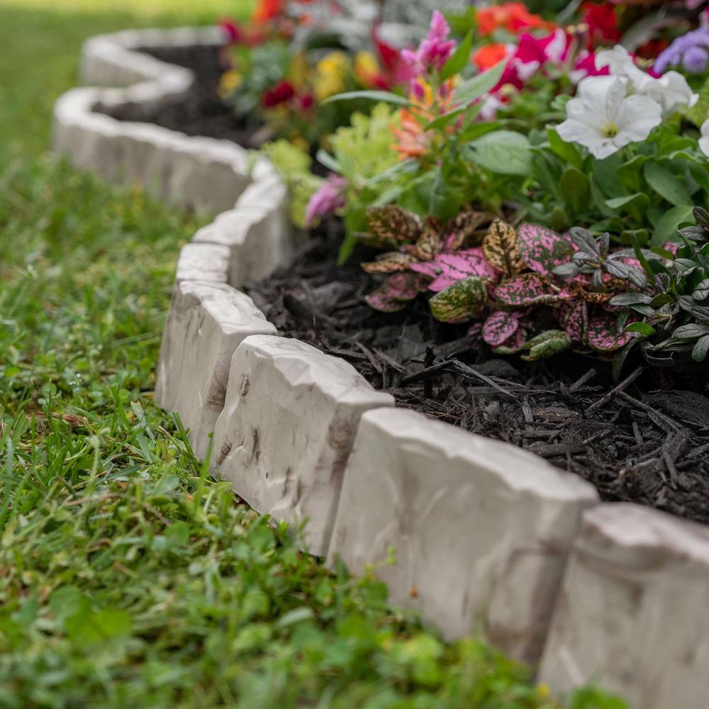 Vigoro Decorative Faux Stone 90 ft. x 2.7 in. Brown Plastic No-Dig Landscape Edging Kit, image size:1000x1000