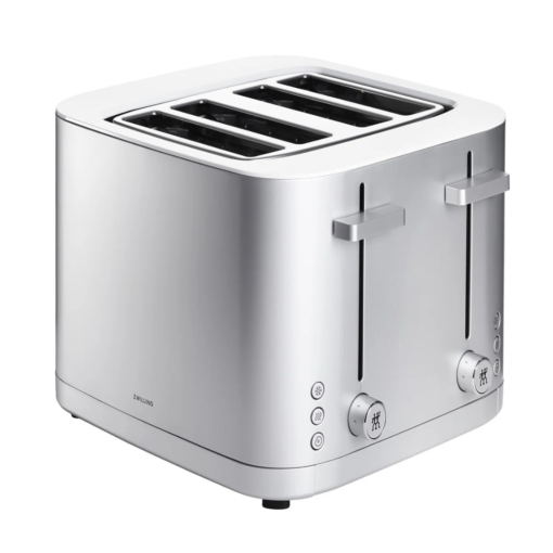 ZWILLING Enfinigy 4-Slice Toaster, Extra Wide 1.5" Slots for Bagels and Toast, Gray