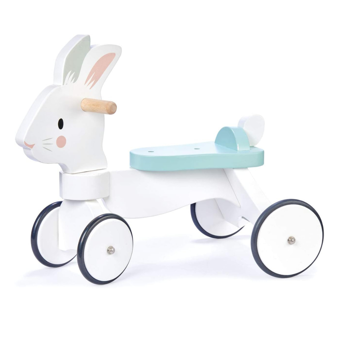 Tender Leaf Toys - Running Rabbit Ride On - Wooden Four Wheeled Push ...