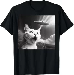 Alien Ufo Funny Cat T Shirt, Cat Lover Gift