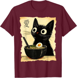 Cute Ramen Cat Shirt, Japanese Kawaii Anime Cat T Shirt