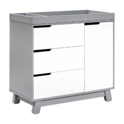 Babyletto Hudson 3-Drawer Changer Dresser with Removable Changing Tray in Grey and White, Greenguard Gold Certified