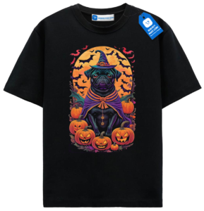 Witchy Pug Tee, Halloween Dog Shirt
