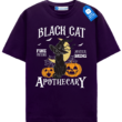 Black Cat Apothecary T Shirt, Vintage Halloween Witchy Cat Tee