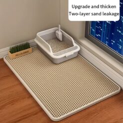 1Pc Large Size Cat Litter Mat, Advanced Honeycomb Double Layer Design, Urine Waterproof, Easy Cleaning, Scatter Control, Stay Clean