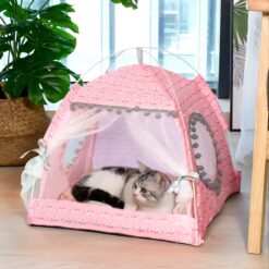 Cat Broken Flower Tent, Semi-Enclosed Internet Celebrity Tent Nest, Universal for All Seasons, Pet Supplies, Summer Dog and Cat Nest