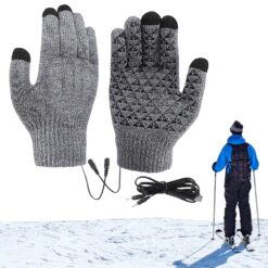 Electric Heated Gloves, Touch Screen Outdoor Riding Skiing Mitten, USB Heated Gloves for Backpacking Mountaineering (no battery)