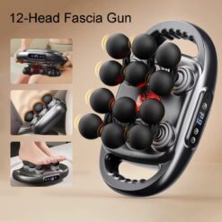 Professional Deep Tissue Massage Gun 12 Heads 9 Speeds - 42kg Thrust High Power Percussion Muscle Massager for Back & Neck Pain Relief - Cordless