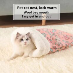 Autumn and Winter Warm Cat Kennel, Closed Cat Bed, Cute Cat Sleeping Bag, Christmas Essential Pet Supplies