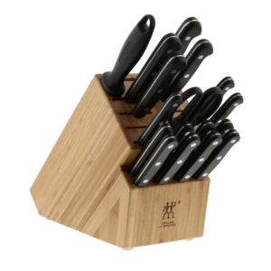 ZWILLING Twin Gourmet Classic 18-pc Knife Block Set, German Stainless Steel, 3 Rivet Handle, No-Stain, Includes Shears Honing Steel, Made in Spain