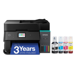 Epson EcoTank ET-4950 Wireless All-in-One Color Supertank Printer, 18 PPM, 2.4" Color Touchscreen, Auto Document Feeder – Black