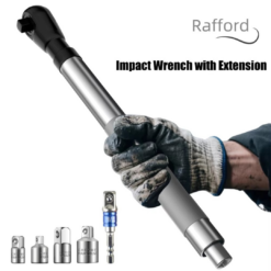 Offset Impact Extension Wrench Set with 4 Socket Adapters and 1/2 Inch Drill Adapter for Auto Repair & Tight Spaces